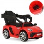 Детская электромашина-толокар Bambi  M 3591 L-3: кожа, родительская ручка - КРАСНАЯ