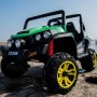 Детский двухместный электромобиль M 3454 EBLR-5: 4x4, 12V14A, 9 км/ч, EVA, кожа - ЗЕЛЕНЫЙ