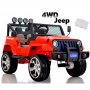 Детский электромобиль Jeep M 3237 EBLR-3: 4x4, 7 км/ч, EVA, Кожа, 2.4G - КРАСНЫЙ