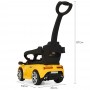 Детская электромашина-толокар Bambi  M 3591 L-6: кожа, родительская ручка - ЖЕЛТАЯ