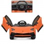 Детский электромобиль Lamborghini Aventador M 3903 EBLR-7: 2.4G, 12V10A, EVA, 90W, кожа - ОРАНЖЕВЫЙ