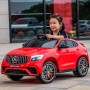 Детский электромобиль Mercedes GLC63S COUPE (QS568): 7 км/ч, 70W, EVA, кожа -  КРАСНЫЙ