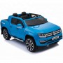 Детский двухместный электромобиль Volkswagen Amarok DMD298: 7 км/ч, EVA, кожа - СИНИЙ