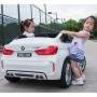 Детский двухместный электромобиль BMW X6M JJ 2168-1: 9 км/ч, 2.4G. EVA-колеса, Кожа - БЕЛЫЙ