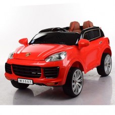 Детский электромобиль Porsche M 3557 EBLR-3: 7 км/ч, кожа, EVA, 2.4G - RED