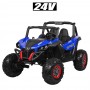 Детский электромобиль GRIZZLY XM 603: 2x75W, EVA, 2x12V 7A, USB. Эко-кожа - СИНИЙ (M 3602 EBLR-4 24V)