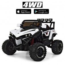 Детский электромобиль M 3804 EBLR-1: 4x4, 12V14A, 7 км/ч, EVA, кожа - БЕЛЫЙ