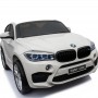 Детский двухместный электромобиль BMW X6M JJ 2168-1: 9 км/ч, 2.4G. EVA-колеса, Кожа - БЕЛЫЙ