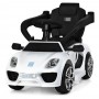 Электромобиль-каталка-толокар Porsche M 3592 L-1: 3 км/ч, эко-кожа - БЕЛЫЙ