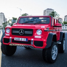 Детский двухместный электромобиль M 4000 EBLR-3 (Mercedes G650): 140W, 7 км/ч, EVA, кожа - КРАСНЫЙ