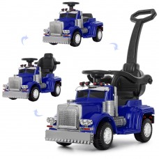 Детская машина-толокар M 4110-4: родительская  ручка, 18W, 6V4 5AH - СИНИЙ