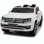 Детский двухместный электромобиль Volkswagen Amarok DMD298: 7 км/ч, EVA, кожа - БЕЛЫЙ