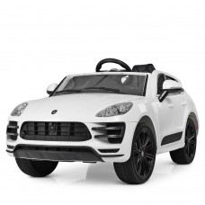 Детский электромобиль Porsche M 4009 EBLR-1: 7 км/ч, кожа, EVA, 2.4G - БЕЛЫЙ