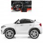Детский двухместный электромобиль BMW X6M JJ 2168-1: 9 км/ч, 2.4G. EVA-колеса, Кожа - БЕЛЫЙ