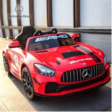 Детский электромобиль Mercedes-Benz M 4050 EBLR-3: 2.4G. EVA-колеса, кожа - КРАСНЫЙ