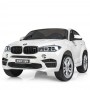Детский двухместный электромобиль BMW X6M JJ 2168-1: 9 км/ч, 2.4G. EVA-колеса, Кожа - БЕЛЫЙ
