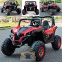Детский электромобиль GRIZZLY  XM 603: 4x4, EVA, 1x12V 10A, USB. Эко-кожа - КРАСНЫЙ (M 3602 EBLR-3)