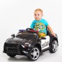 Детский электромобиль POLICE BBH007: 2.4G, 70W, EVA, мигалки+РУПОР, кожа - ЧЕРНО-БЕЛЫЙ