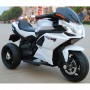 Детский мотоцикл M 3912 EL-1: 50W, USB/MP3, кожаное сиденье - БЕЛЫЙ