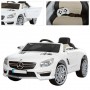 Детский электромобиль Mercedes M 3283 EBLR-1: 2.4G, EVA, кожа - БЕЛЫЙ