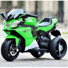 Детский мотоцикл M 3912 EL-5: 50W, USB/MP3, кожаное сиденье - ЗЕЛЕНЫЙ
