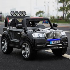 Детский электромобиль BMW M 3118 EBRL-2: 2.4G, EVA, 140W, 4x4, 9км/ч, кожа -  ЧЕРНЫЙ
