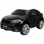 Детский двухместный электромобиль BMW X6M JJ 2168-2: 7 км/ч, 2.4G. EVA-колеса, Кожа - ЧЕРНЫЙ