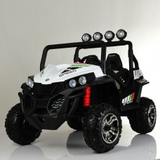 Детский двухместный электромобиль M 3454(2) EBLR-1: 4x4, 12V14A, 9 км/ч, EVA, кожа - БЕЛЫЙ