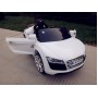 Детский электромобиль AUDI R8 KD100: 12V, 7 км/ч, МЯГКОЕ СИДЕНИЕ, EVA-КОЛЕСА - WHITE