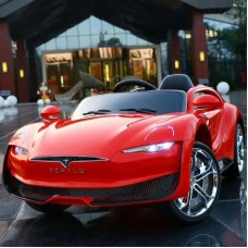 Детский электромобиль Tesla M 3964 EBLR-3: 7 км/ч, 70W, EVA, кожа - КРАСНЫЙ