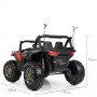 Детский электромобиль джип Buggy M 4248 EBLR-2-3(24V): MP3, EVA, 12 км/ч, кожа - ЧЕРНО-КРАСНЫЙ