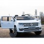 Детский двухместный электромобиль Volkswagen M 3894 EBLR-1: 4x4, 7 км/ч, EVA, кожа - БЕЛЫЙ