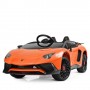Детский электромобиль Lamborghini Aventador M 3903 EBLR-7: 2.4G, 12V10A, EVA, 90W, кожа - ОРАНЖЕВЫЙ