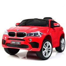 Детский электромобиль BMW X6M JJ 2199 EBLR-3: 70W, 7 км/ч, 2.4G. EVA-колеса, Кожа - КРАСНЫЙ