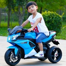 Детский мотоцикл M 3912 EL-4: 50W, USB/MP3, кожаное сиденье - СИНИЙ