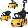Электромобиль-каталка-толокар Porsche M 3592 L-6: 3 км/ч, эко-кожа - ЖЕЛТЫЙ