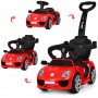 Электромобиль-каталка-толокар Porsche M 3592 L-3: 3 км/ч, эко-кожа - КРАСНЫЙ