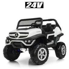 Детский электромобиль M 4133 EBLR-1(24V): 90W, 24V 7A, 2.4G, EVA, кожа - БЕЛЫЙ