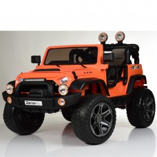 Детский электромобиль M 4111 EBLR-7: 2-x местный 8 км/ч, 70W, 2.4G, EVA, кожа - ОРАНЖЕВЫЙ