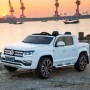 Детский двухместный электромобиль Volkswagen M 3894 EBLR-1: 4x4, 7 км/ч, EVA, кожа - БЕЛЫЙ