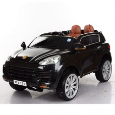 Детский электромобиль Porsche M 3557 EBLR-2: 7 км/ч, кожа, EVA, 2.4G - BLACK