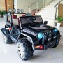 Детский двухместный электромобиль JEEP M 3572 EBLRS-2: 4x4, 8 км/ч, EVA, кожа - BLACK PAINT