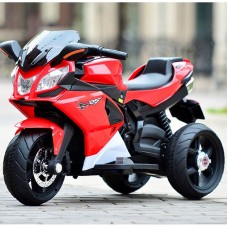 Детский мотоцикл M 3912 EL-3: 50W, USB/MP3, кожаное сиденье - КРАСНЫЙ
