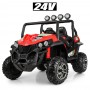 Детский двухместный электромобиль M 3454(2) EBLR-3(24V): 210W, 2x12V 7A, 8 км/ч, EVA, кожа - КРАСНЫЙ