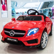 Детский электромобиль Mercedes-Benz M 3995 EBLR-3: 2.4G. EVA-колеса, кожа - КРАСНЫЙ