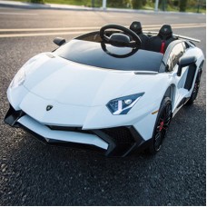 Детский электромобиль Lamborghini M 3903 EBLR-1: 2.4G, EVA, 90W, кожа - БЕЛЫЙ