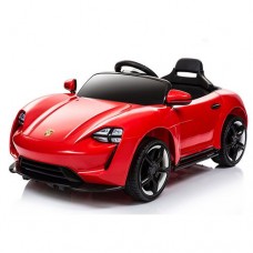 Детский электромобиль Porsche M 3453 EBLR-3: 7 км/ч, кожа, EVA, 2.4G - RED