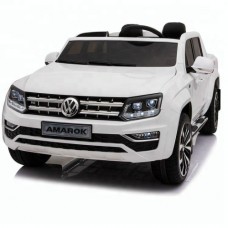 Детский двухместный электромобиль Volkswagen Amarok DMD298: 7 км/ч, EVA, кожа - БЕЛЫЙ