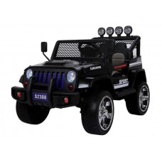 Детский электромобиль Jeep M 3237 EBLR-2: 4x4, 7 км/ч, EVA, Кожа, 2.4G - ЧЕРНЫЙ