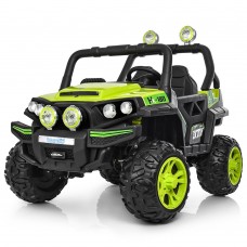 Детский электромобиль M 3825 EBLR-5: 4x4, EVA, 12V 10A, USB. Эко-кожа - ЗЕЛЕНЫЙ